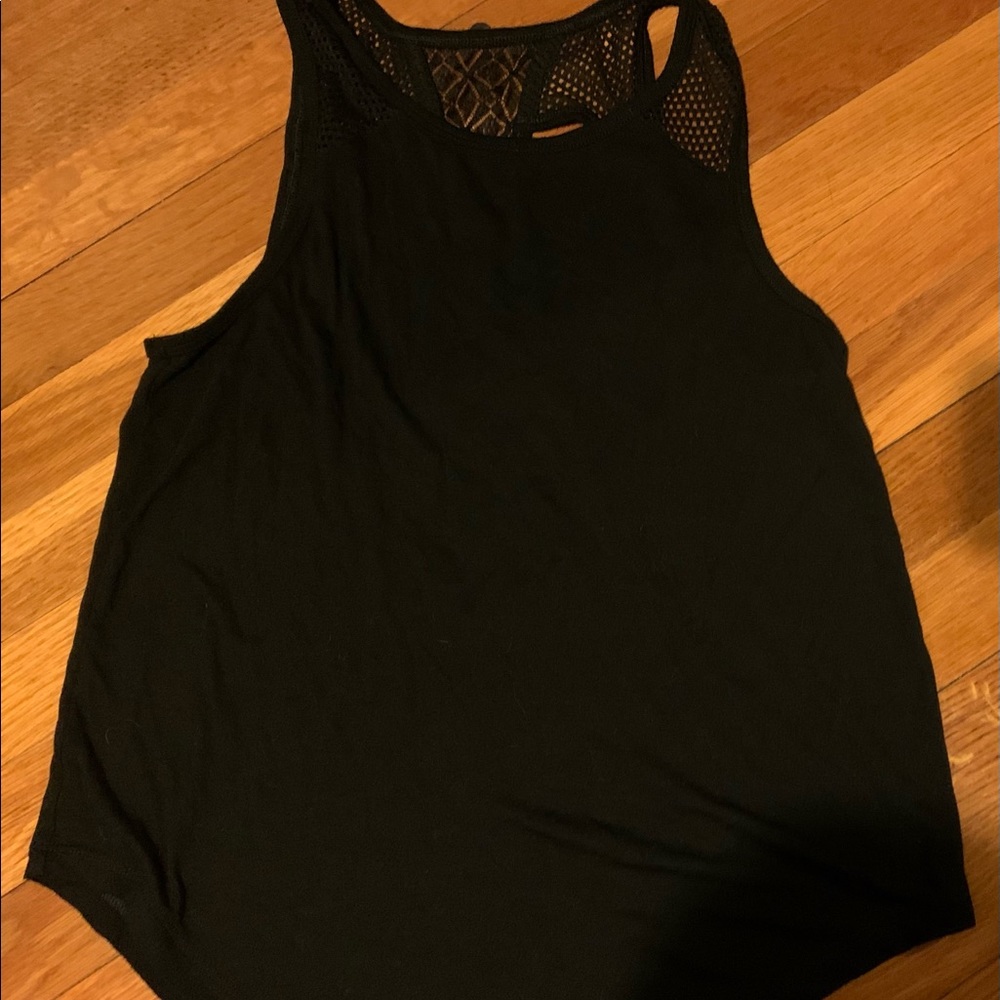 Lorna Jane Black, Flowy Tank-Crochet Top, XS, NWOT
